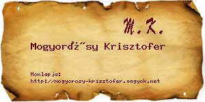 Mogyorósy Krisztofer névjegykártya