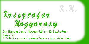 krisztofer mogyorosy business card